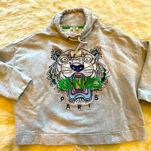 RARE cropped & embroidered Kenzo Paris tiger high-neck sweatshirt!